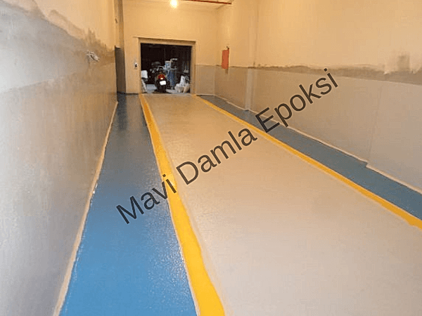 Trafik ve Yol Çizgi imalatı yapılmış otopark epoksi kaplama uygulamamız