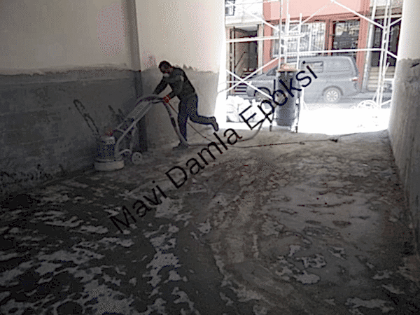 Otopark epoksi öncesi zemin silimi