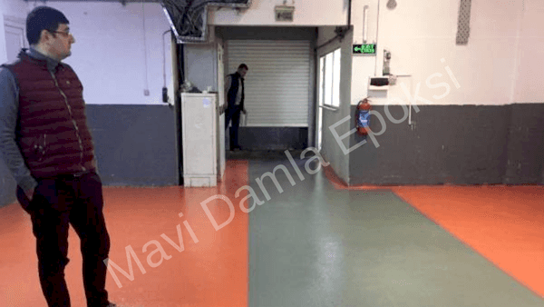 Portakal desen endüstriyel kaymaz epoksi kaplama R12 uygulamamız